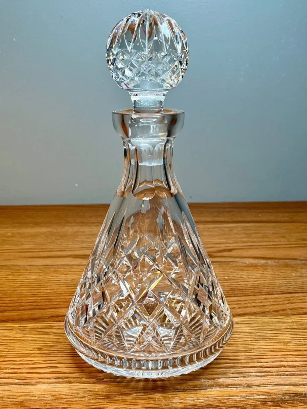 Waterford Crystal Lismore Roly Poly Decanter & Stopper, Marked with Logo